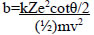 Impact parameter of the alpha particle